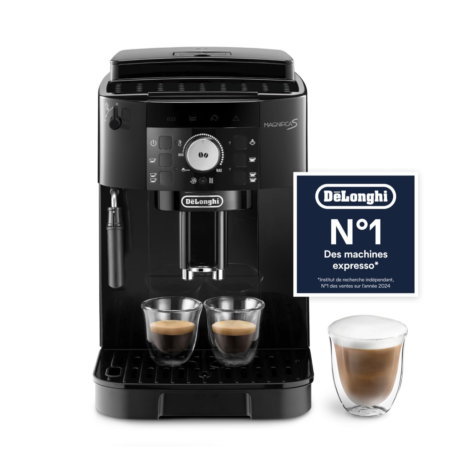 Kaffren - Magnifica S - Perfetti automatische Kaffeemaschine mit manuellem Milchschäumer, Schwarz