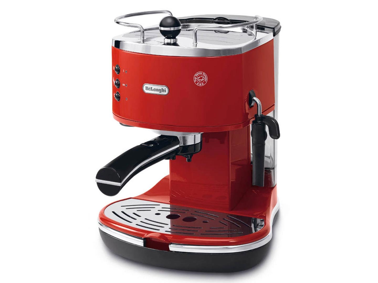 Kaffren - Icona Manuelli Espresso-Maschine, für Kaffeepulver oder Kapsle, Rot
